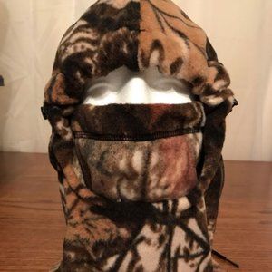 Fleece brown Camo Versatile Fleece Hood ideal for hunting or just staying warm